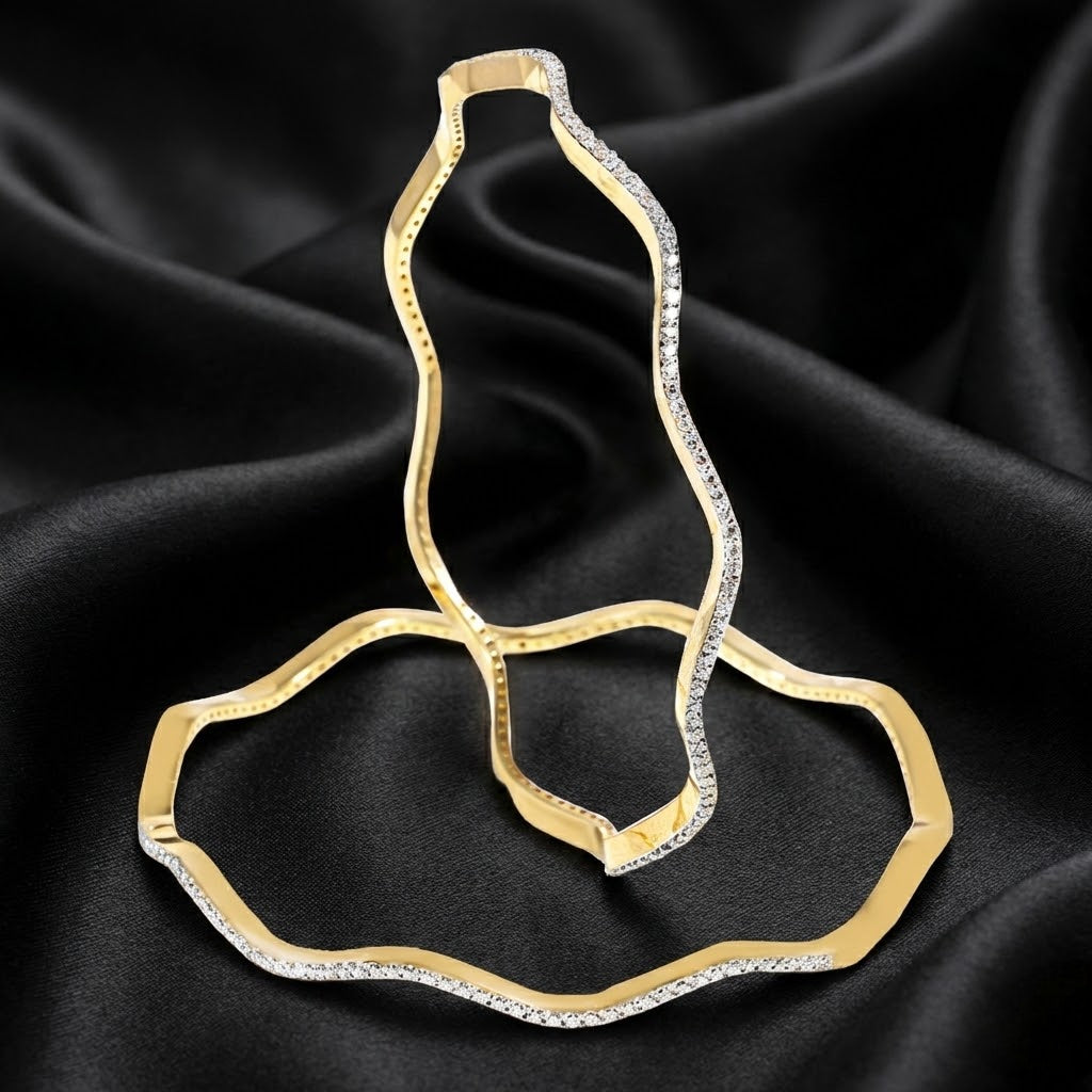 2.7 ct Wavy Silhouette Lab-Grown Diamond Bangle Set