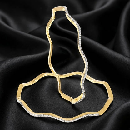 2.7 ct Wavy Silhouette Lab-Grown Diamond Bangle Set