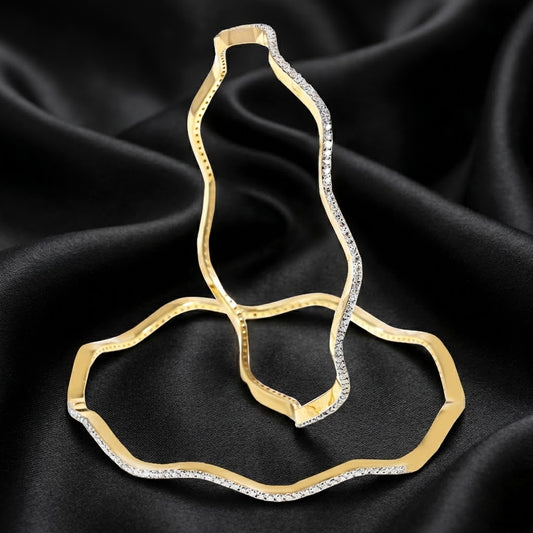 2.7 ct Wavy Silhouette Lab-Grown Diamond Bangle Set