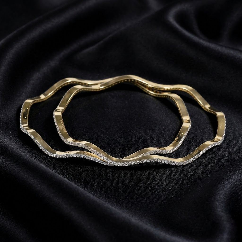 2.7 ct Wavy Silhouette Lab-Grown Diamond Bangle Set