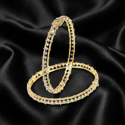 2.2 ct Ethereal Link Lab-Grown Diamond Gold Bangle Set
