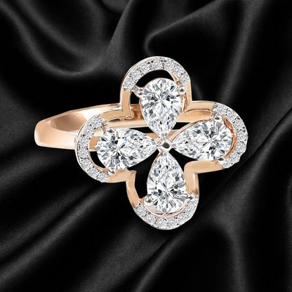 1.50 ct Floral Cluster Lab-Grown Diamond Ring with Halo