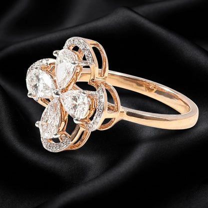 1.50 ct Floral Cluster Lab-Grown Diamond Ring with Halo