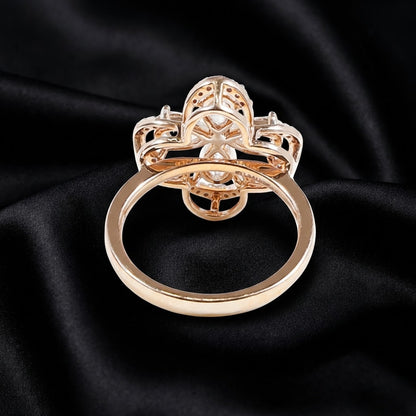 1.50 ct Floral Cluster Lab-Grown Diamond Ring with Halo