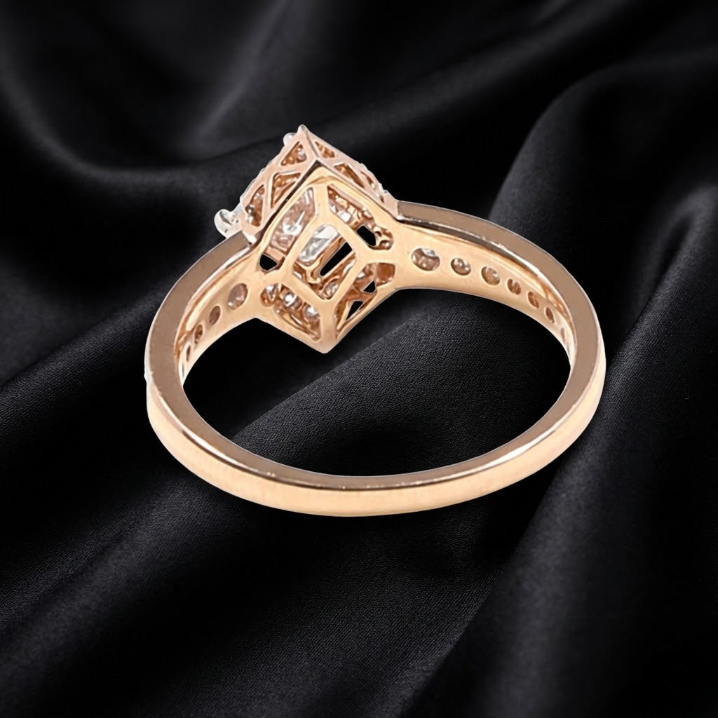 1 ct Princess-Cut Lab-Grown Diamond Ring with Accent Stones
