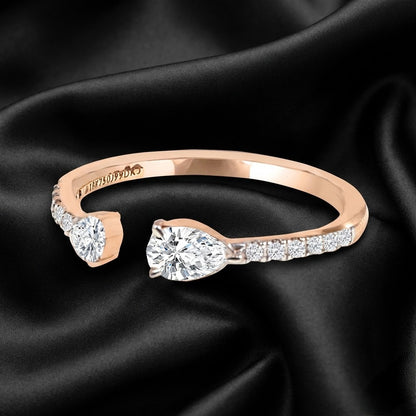 Open-Band Ring with 0.38 Carat Lab-Grown Diamonds