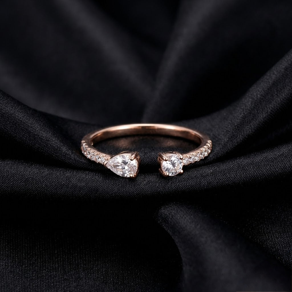 Open-Band Ring with 0.38 Carat Lab-Grown Diamonds