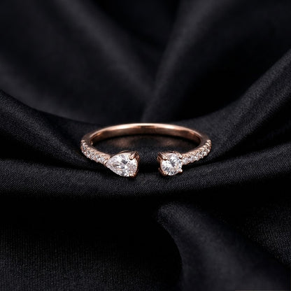 Open-Band Ring with 0.38 Carat Lab-Grown Diamonds