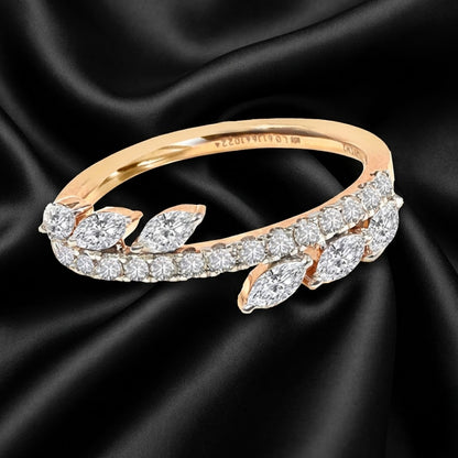 Leaf-Inspired Ring with 0.62 Carat Lab-Grown Diamonds