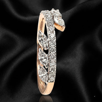 Leaf-Inspired Ring with 0.62 Carat Lab-Grown Diamonds