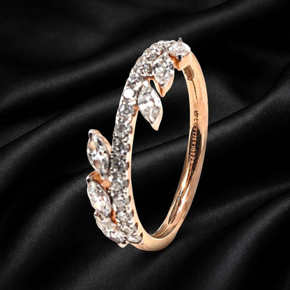 Leaf-Inspired Ring with 0.62 Carat Lab-Grown Diamonds