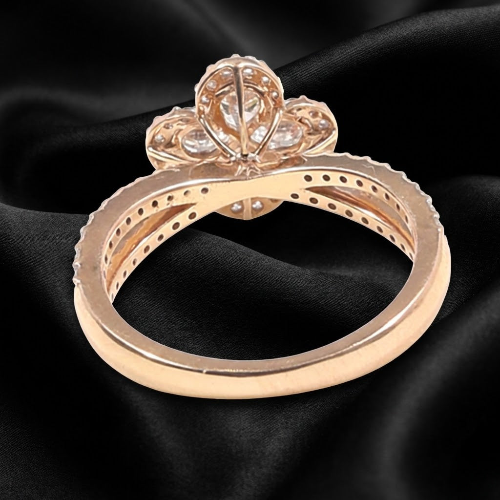 Four Petal Pie cut Lily Diamond Ring with 0.95 Carat Lab-Grown