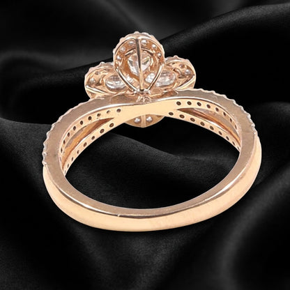 Four Petal Pie cut Lily Diamond Ring with 0.95 Carat Lab-Grown