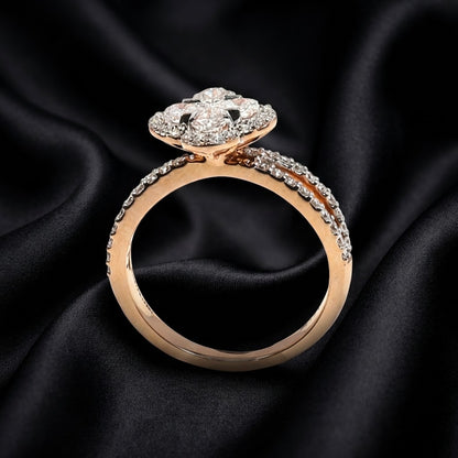 Four Petal Pie cut Lily Diamond Ring with 0.95 Carat Lab-Grown