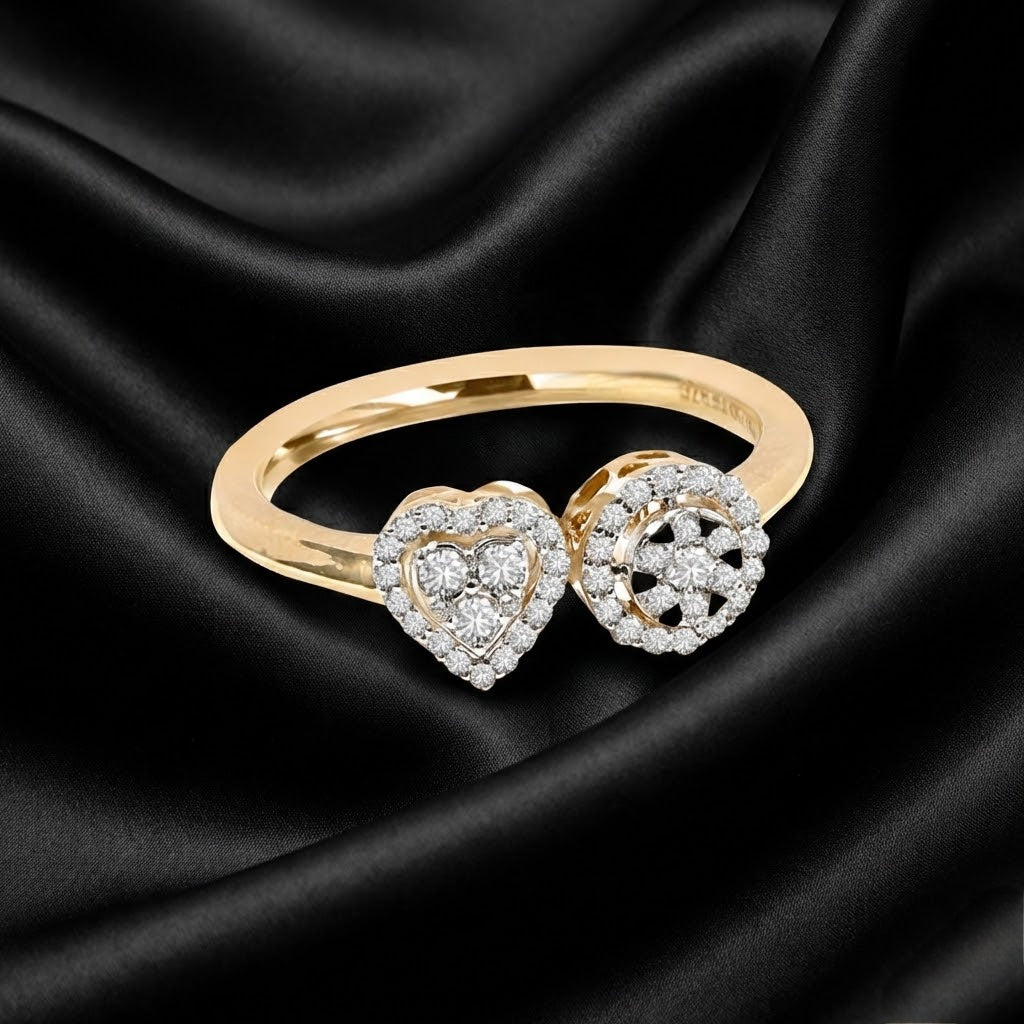 Heart and Round Diamond Unity Lab-Grown Ring, 0.28 Carats