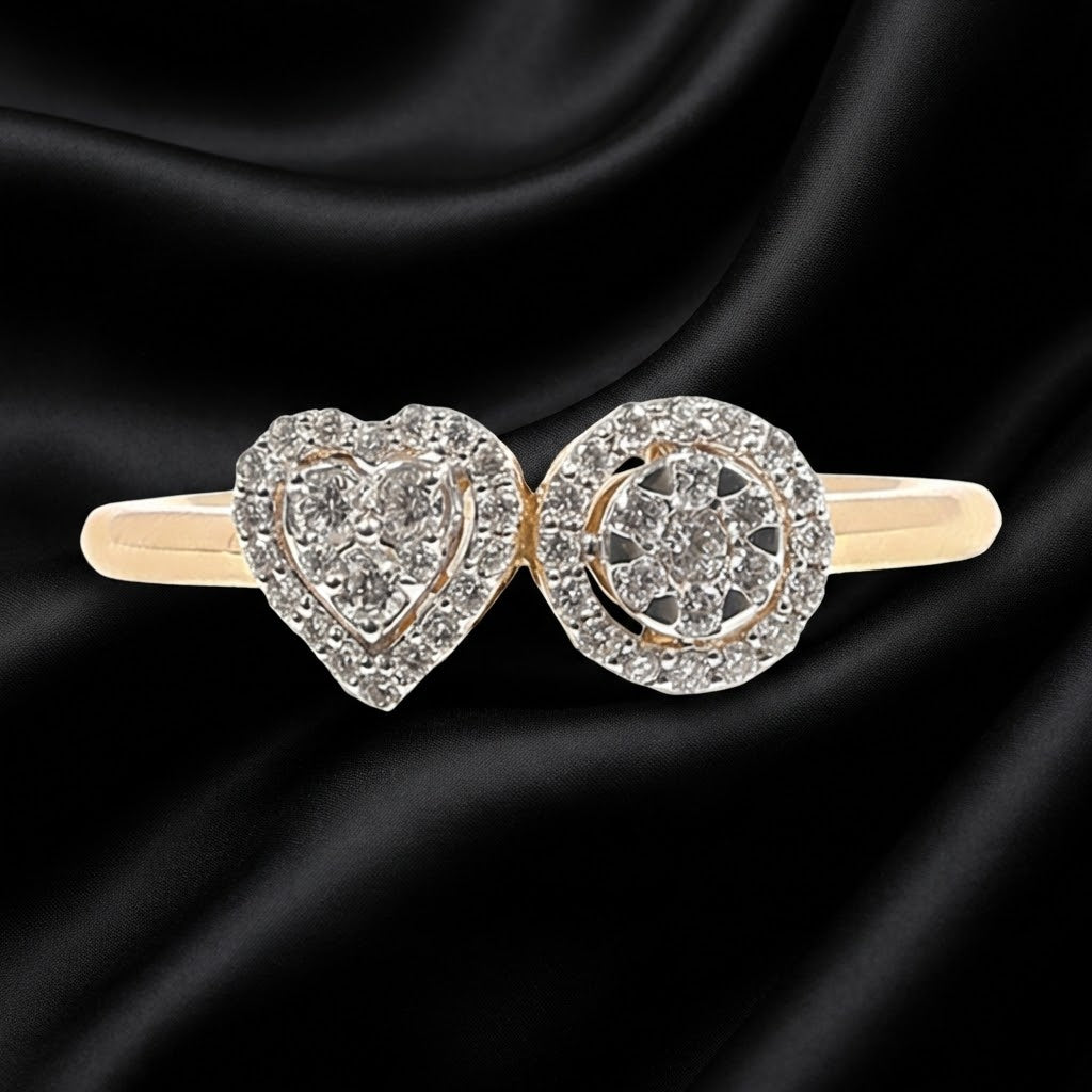 Heart and Round Diamond Unity Lab-Grown Ring, 0.28 Carats