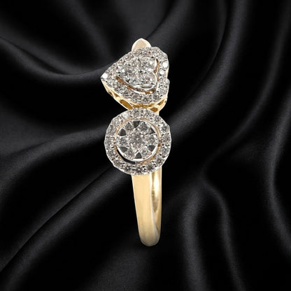 Heart and Round Diamond Unity Lab-Grown Ring, 0.28 Carats