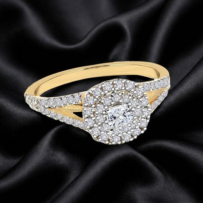 Double Halo Lab-Grown Diamond Ring with 0.69 Carat Total Diamond Weight