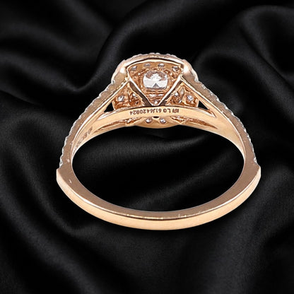 Double Halo Lab-Grown Diamond Ring with 0.69 Carat Total Diamond Weight