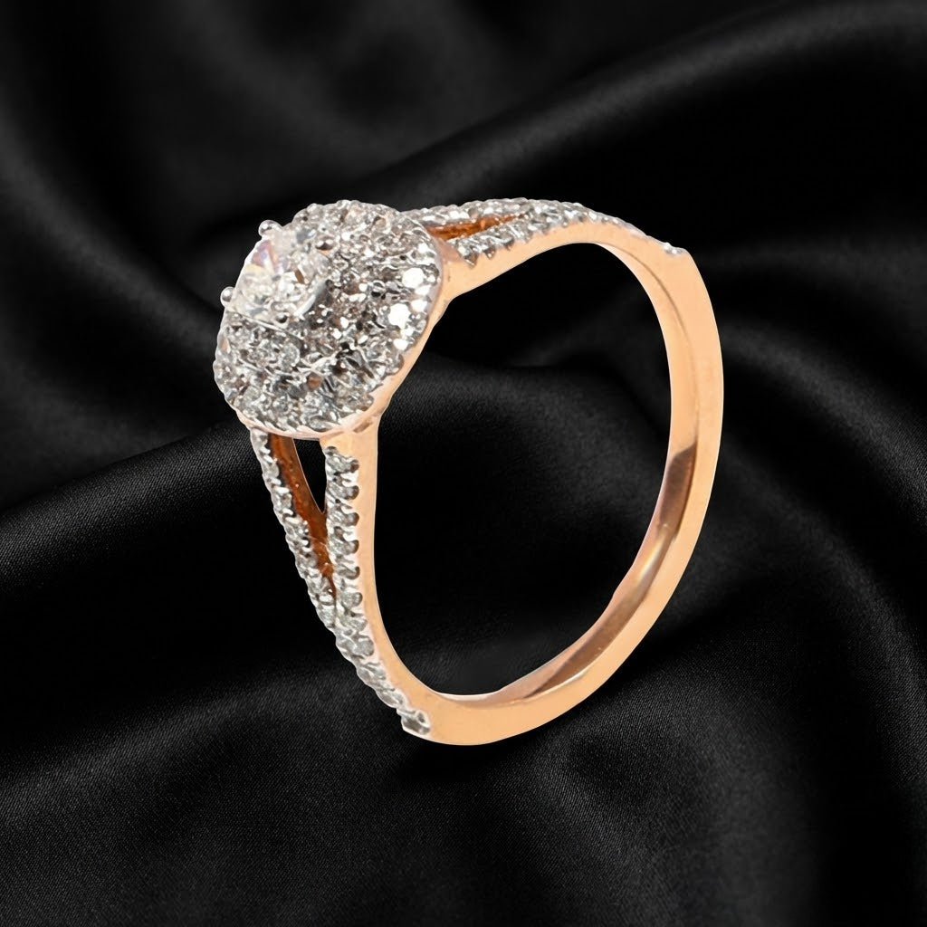 Double Halo Lab-Grown Diamond Ring with 0.69 Carat Total Diamond Weight