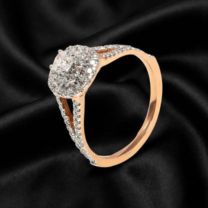 Double Halo Lab-Grown Diamond Ring with 0.69 Carat Total Diamond Weight