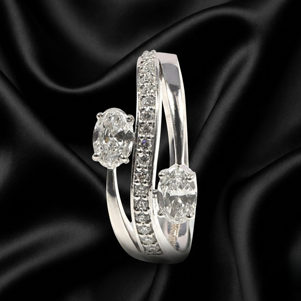 Oval Diamond Vine Lab-Grown Ring, 0.84 Carats