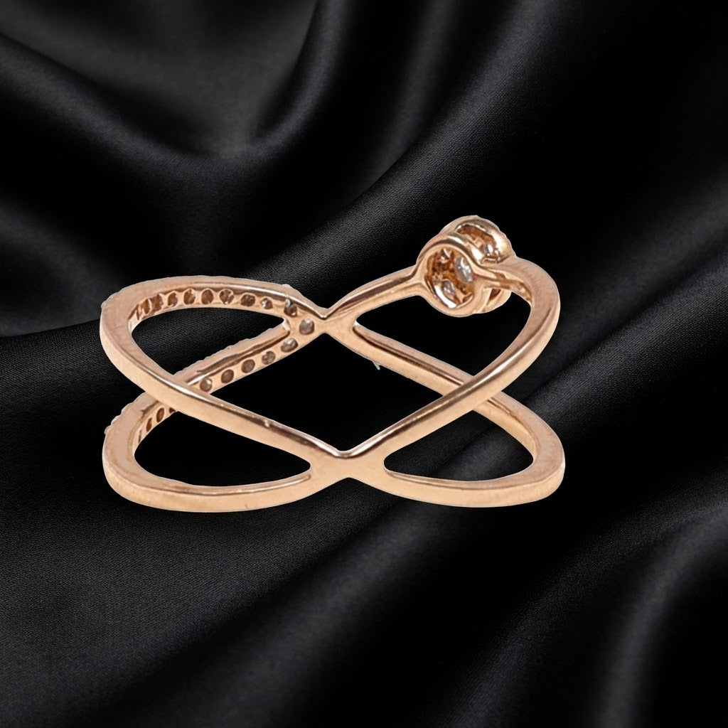 Modern Geometric Lab-Grown Diamond Ring with 0.20 Carats of Round Diamonds