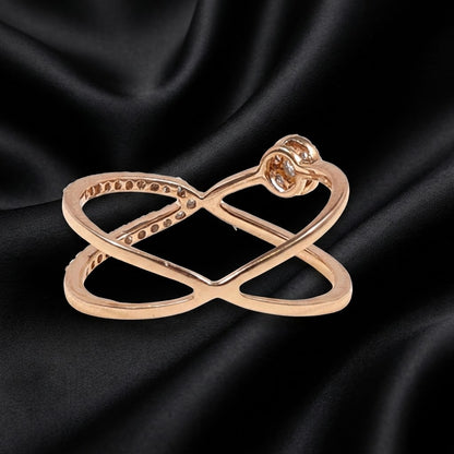 Modern Geometric Lab-Grown Diamond Ring with 0.20 Carats of Round Diamonds