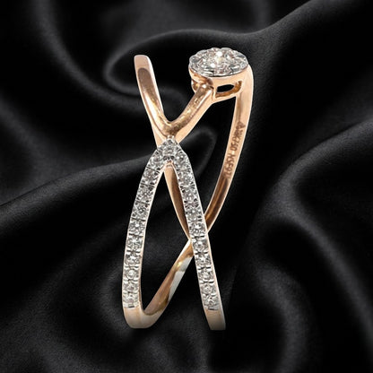 Modern Geometric Lab-Grown Diamond Ring with 0.20 Carats of Round Diamonds