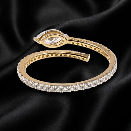 Open-Ended Marquise and Round Diamond Ring with 0.70 Carats Lab-Grown Diamonds