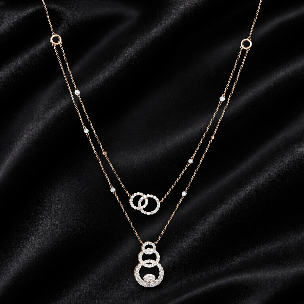 1.4ct Layered Diamond Interlinked Circles Necklace