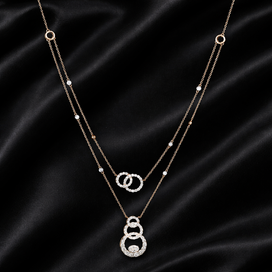 1.4ct Layered Diamond Interlinked Circles Necklace